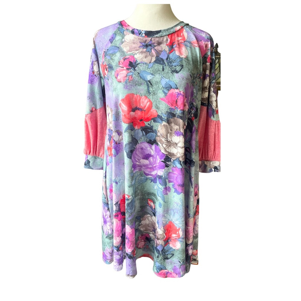 Justine Dress Size Medium Floral Print Midi Dress By Twisted Sour Boutique